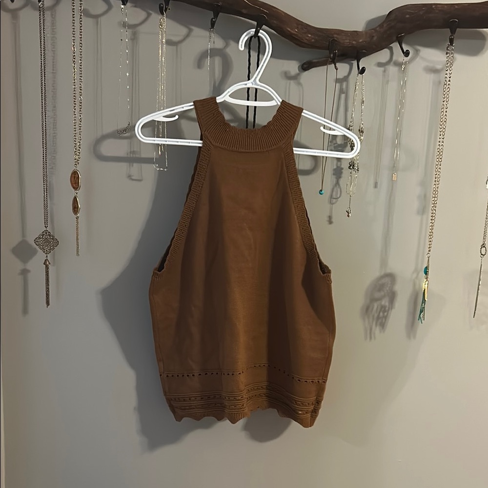 Brown Sleeveless Top